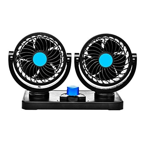 12V Dual Head Car Cooling Fan – 360° Rotatable, 2-Speed Adjustable Electric Fan for Cars & Trucks