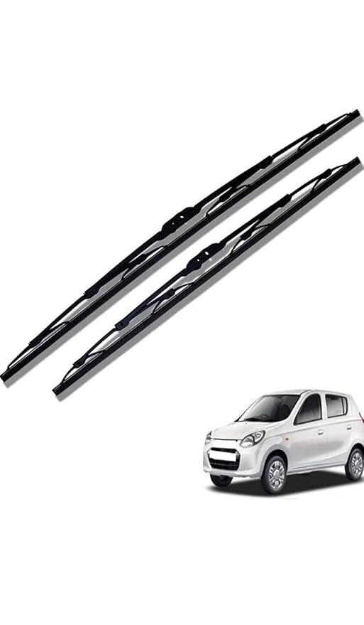 Car Wiper Blades Set for  Alto – 2 Pieces (Driver D-18 & Passenger P-16), Black Rubber