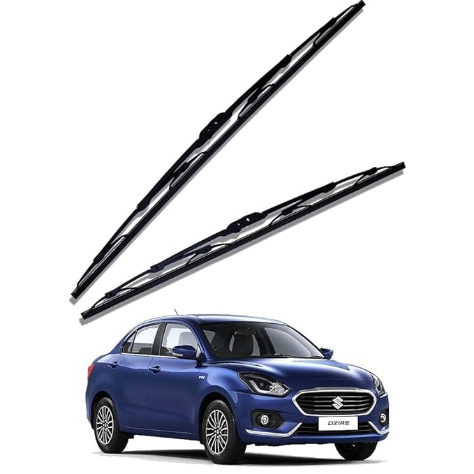 Dzire Wiper Blades | Vehicle-Specific Fit | Rubber Material | Front Windshield Set of 2 (21 Inch + 17 Inch)